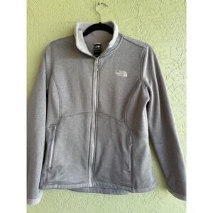 THE NORTH FACE Full Zip Jacket Women's L Gray Agave Athletic Hiking Outdoor TNF